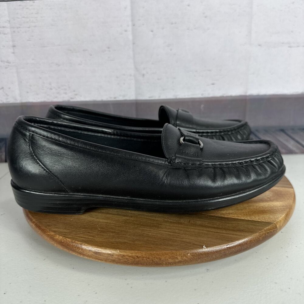 Sas Shoe Slip on Loafer‎ Womens 9 Black Leather Cushioned Comfort Tri Pad